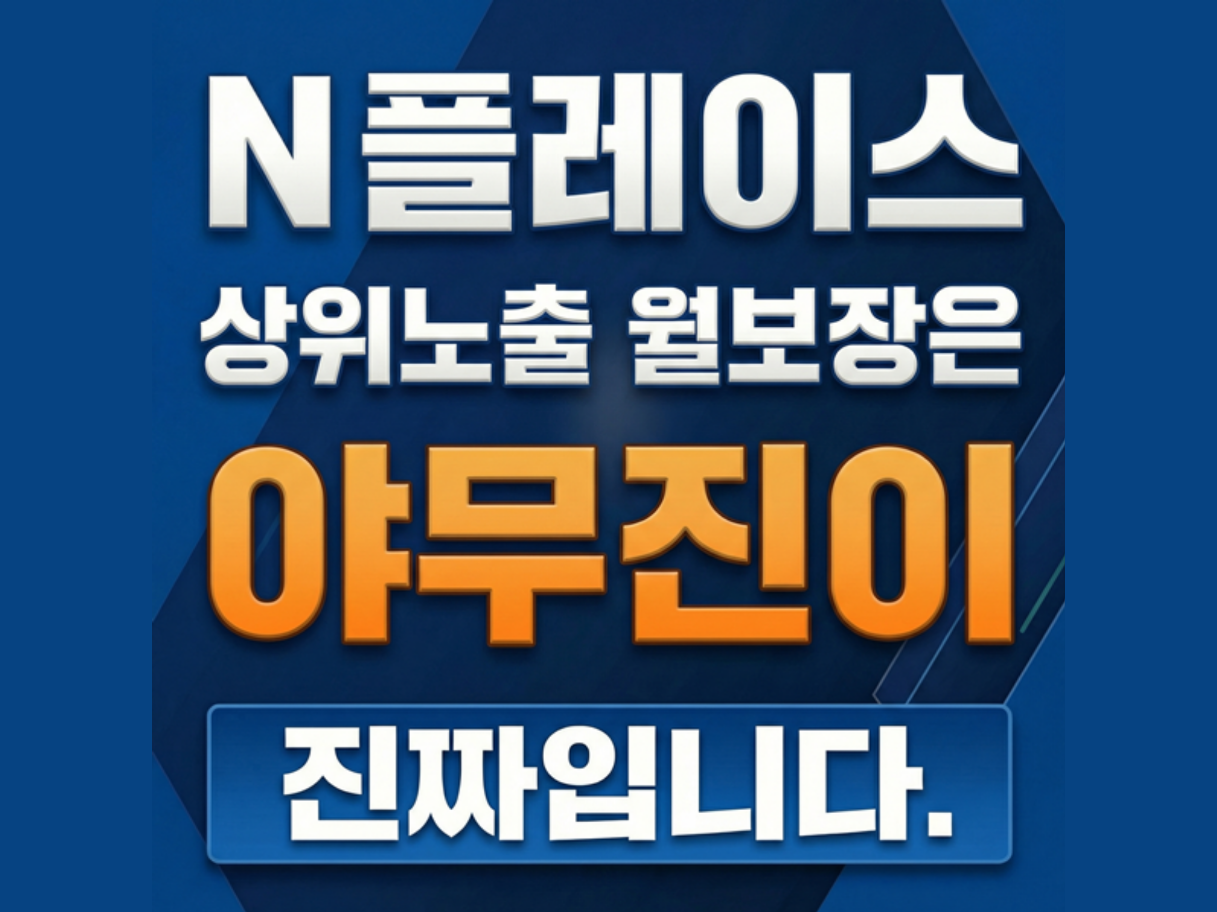 N 플레이스 상위노출 월보장은 야무진이 진짜입니다